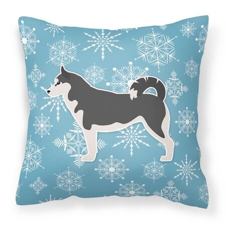 Carolines Treasures Carolines Treasures BB3580PW1414 Winter Snowflake Siberian Husky Fabric Decorative Pillow BB3580PW1414
